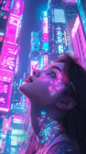 Cybernetic Dreamscape: A Vision of Neon Futures