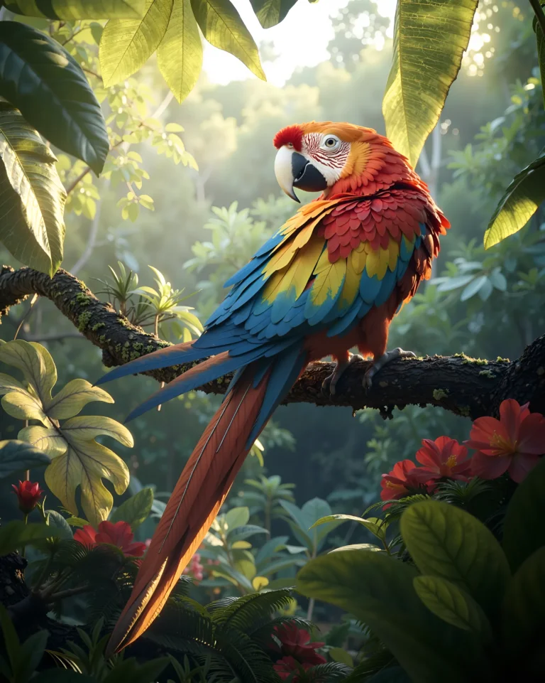 The Vibrant Scarlet Macaw