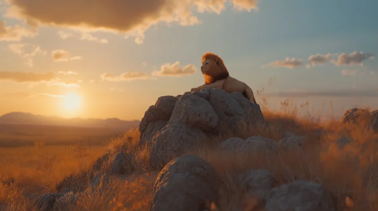The Golden Lion of the Savannah