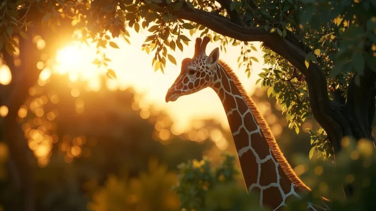 The Graceful Giraffe at Sunset