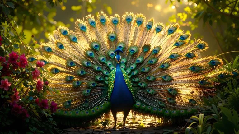 The Vibrant Peacock in Full Display