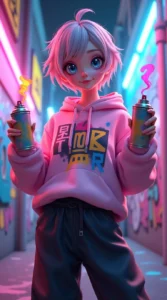 The Neon Graffiti Queen