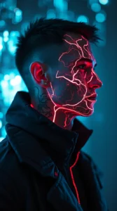 Bio-Hacker with Holographic Veins