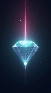 Floating Diamond with Radiating Light Beams