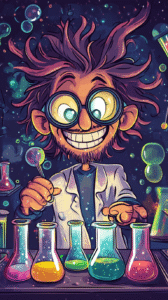 Vector Art of a Quirky Scientist