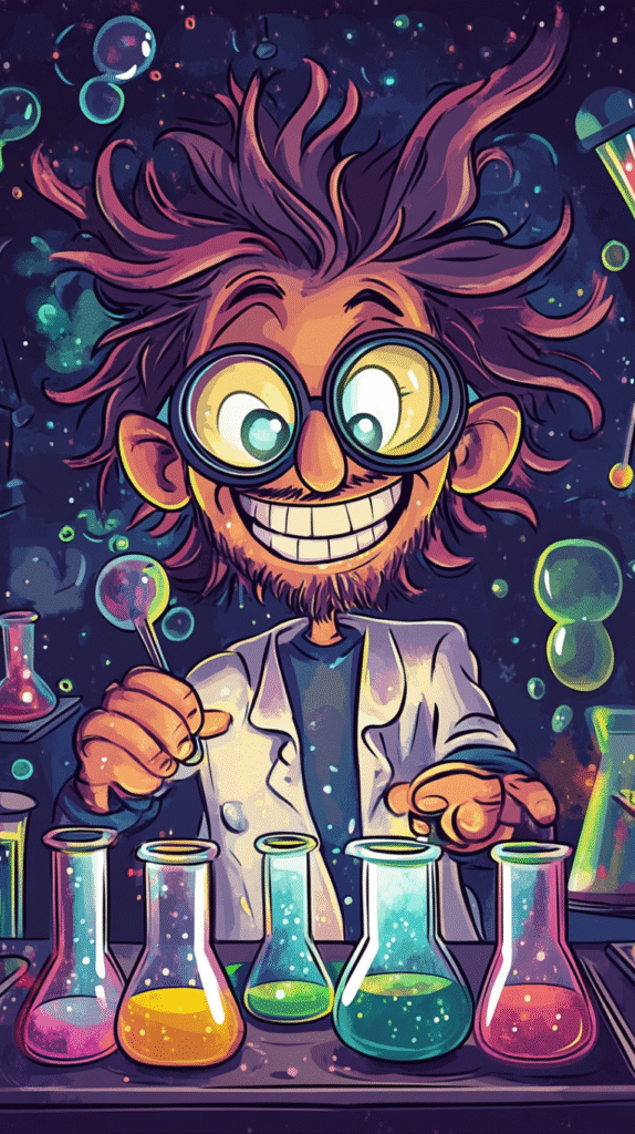 Vector Art of a Quirky Scientist